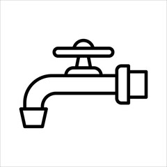 water faucet icon on white background