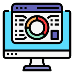 Infographic filled line color icon. Can be used for digital product, presentation, print design and more.