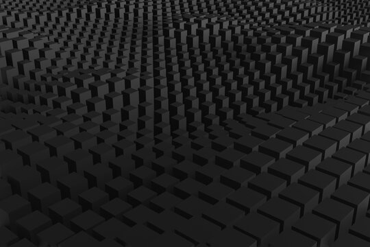 Black abstract 3d geometric cubes pattern wallpaper background