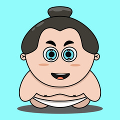 Baby Happy Sumo Vector Illustration
