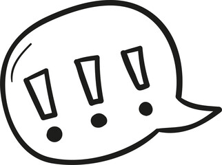 Exclamation mark hand drawn outline style