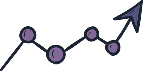 Graph up hand drawn filled outline style