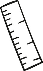 Ruler hand drawn outline style