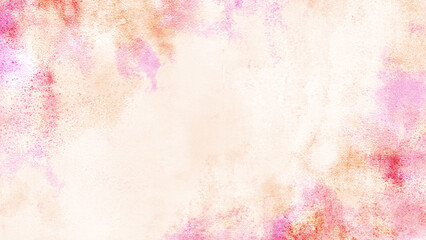 Hand painted pink and orange watercolor abstract background
