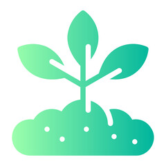 growing plant gradient icon