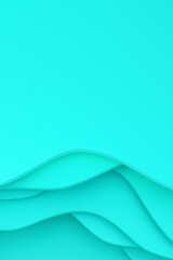 3D Rendering, Abstract paper cut art background design for poster template, pattern abstract background