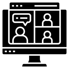 Video Call glyph icon. Can be used for digital product, presentation, print design and more.