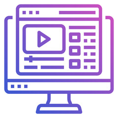 Video Player line gradient icon. Can be used for digital product, presentation, print design and more.