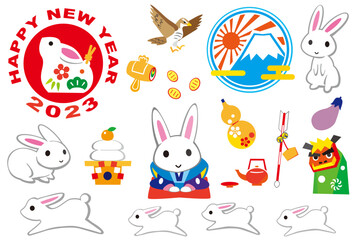 2023　卯年　イラストセット