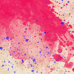 abstract watercolor background with splashes. Brush strokes red and blue, hand-drawn illustration background. Grunge background.