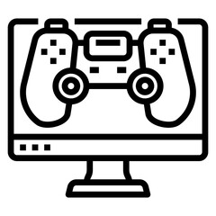 Gaming line icon. Can be used for digital product, presentation, print design and more.