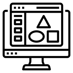 Graphic Design line icon. Can be used for digital product, presentation, print design and more.