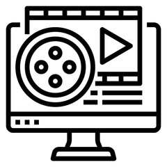 Video Editing line icon. Can be used for digital product, presentation, print design and more.