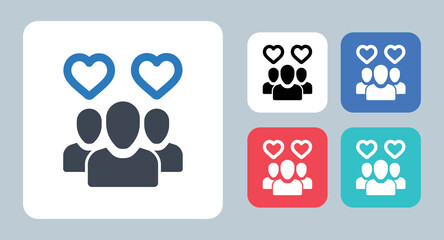Crowdfunding icon - vector illustration . Crowdfunding, charity, donate, donation, give, heart, love, relief, care, support, help, aid, Sponsor, Sponsorship, Contribution, sign, symbol, flat, icons .