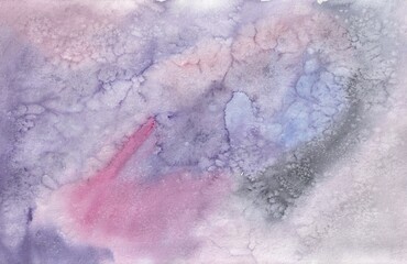 Violet-grey hand drawn watercolor backgrownd. Space background