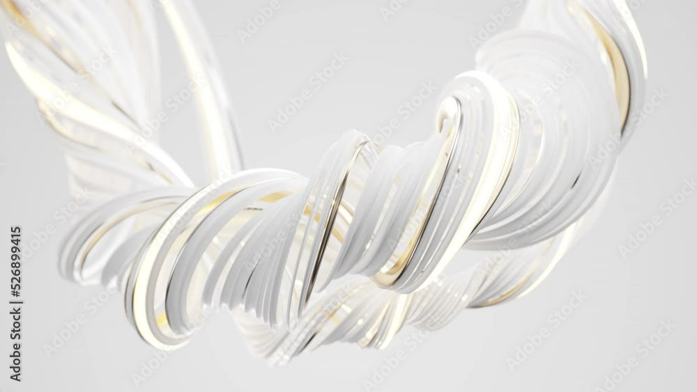 Poster Abstract loop flowing curve lines, 3d rendering.