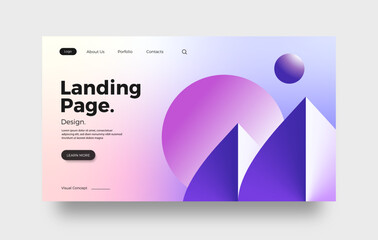 Landing page with simple shape