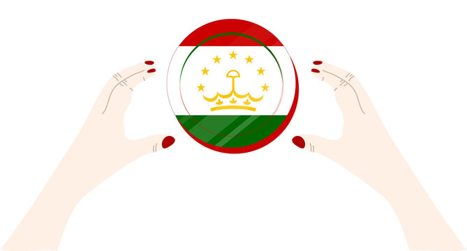 Tajik flag vector hand drawn,Tajikistani somoni vector hand drawn