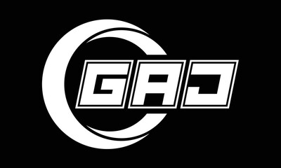 GAJ three-letter circle logo design. custom font black and white logo vector template | abstract logo | word mark logo | letter mark logo | business logo | minimalist logo | font logo | - obrazy, fototapety, plakaty