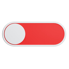 switch off button on transparent background. 3D Illustration