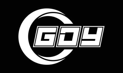 GDY three-letter circle logo design. custom font black and white logo vector template | abstract logo | word mark logo | letter mark logo | business logo | minimalist logo | font logo | - obrazy, fototapety, plakaty