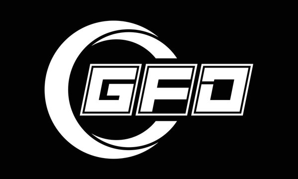 GFD three-letter circle logo design. custom font black and white logo vector template | abstract logo | word mark logo | letter mark logo | business logo | minimalist logo | font logo |