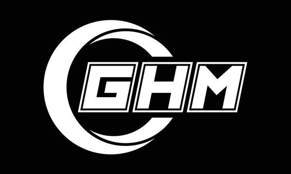 GHM three-letter circle logo design. custom font black and white logo vector template | abstract logo | word mark logo | letter mark logo | business logo | minimalist logo | font logo |