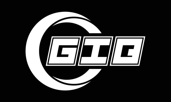 GIQ three-letter circle logo design. custom font black and white logo vector template | abstract logo | word mark logo | letter mark logo | business logo | minimalist logo | font logo |