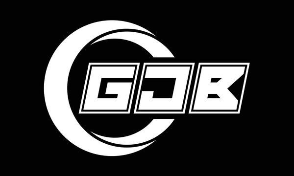 GJB three-letter circle logo design. custom font black and white logo vector template | abstract logo | word mark logo | letter mark logo | business logo | minimalist logo | font logo |