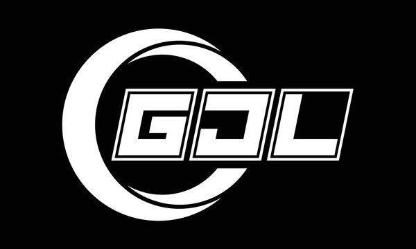 GJL three-letter circle logo design. custom font black and white logo vector template | abstract logo | word mark logo | letter mark logo | business logo | minimalist logo | font logo |