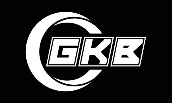 GKB three-letter circle logo design. custom font black and white logo vector template | abstract logo | word mark logo | letter mark logo | business logo | minimalist logo | font logo |