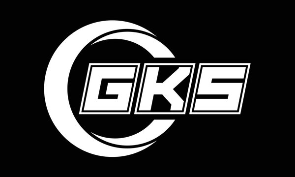 GKS three-letter circle logo design. custom font black and white logo vector template | abstract logo | word mark logo | letter mark logo | business logo | minimalist logo | font logo |