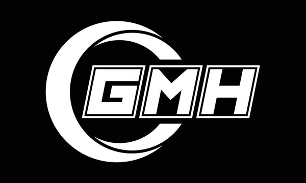 GMH three-letter circle logo design. custom font black and white logo vector template | abstract logo | word mark logo | letter mark logo | business logo | minimalist logo | font logo |
