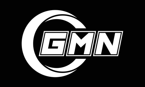 GMN three-letter circle logo design. custom font black and white logo vector template | abstract logo | word mark logo | letter mark logo | business logo | minimalist logo | font logo |