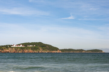 Naklejka premium Costline view from the Keltic Lodge in Ingonish on the Cabot Trail on Nova Scotia
