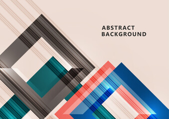 Futuristic abstract background with bright geometric shapes. Cover of technology business presentation. Vector