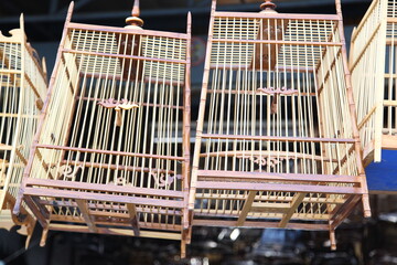 Wood Bird cage in thai market