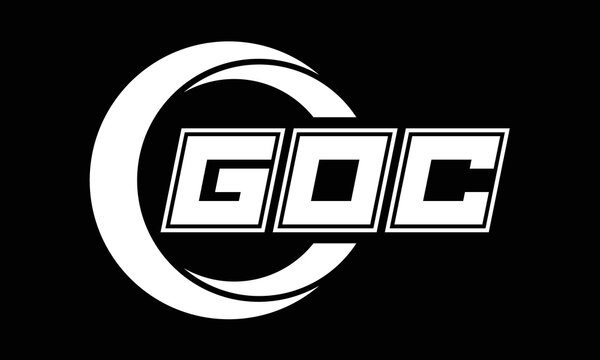 GOC three-letter circle logo design. custom font black and white logo vector template | abstract logo | word mark logo | letter mark logo | business logo | minimalist logo | font logo |