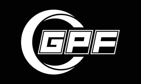 GPF three-letter circle logo design. custom font black and white logo vector template | abstract logo | word mark logo | letter mark logo | business logo | minimalist logo | font logo |