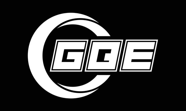 GQE three-letter circle logo design. custom font black and white logo vector template | abstract logo | word mark logo | letter mark logo | business logo | minimalist logo | font logo |