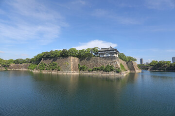 大阪城　西外堀と乾櫓