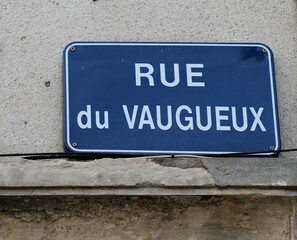 Name of the main street of french town of CAEN called RUE du VAUGUEUX a very old prestigious street with many shops and restaurants