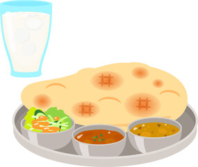 ナンカレーとラッシー
