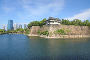 大阪城　西外堀と乾櫓