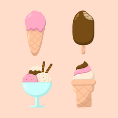 Set of ice cream illustration