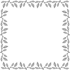 hand drawn leaf background in doodle style