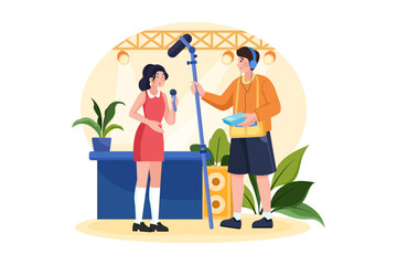 Sound Engineer Illustration concept on white background