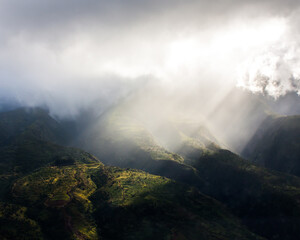 Rays of morning light in West Maui