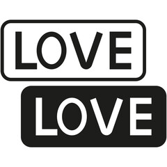 card with black love. Handwritten positive quote vector lettering. Vector illustration. stock image. 