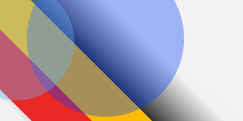 Abstract geometric shapes composition background. Modern wallpaper illustration circles and rectangles. Bright colorful banner for business or web page. Vector EPS 10